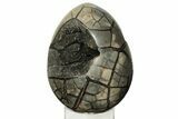 Septarian Dragon Egg Geode - Black Crystals #219113-2